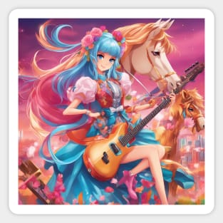 Guitar Artis Super Country Song Sticker